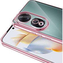 Case 4u Huawei Honor 90 Kılıf Tek Kamera Çerçeveli Logo Gösteren Omega Kapak Rose Gold