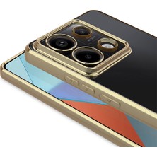 Case 4u Xiaomi Redmi Note 13 Pro 4g Kılıf Tek Kamera Çerçeveli Logo Gösteren Omega Kapak Gold