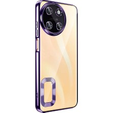 Case 4u Realme 11 4g Kılıf Tek Kamera Çerçeveli Logo Gösteren Omega Kapak Derin Mor