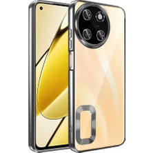 Case 4u Realme 11 4g Kılıf Tek Kamera Çerçeveli Logo Gösteren Omega Kapak Siyah