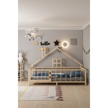 Givayo Wood's Kapılı Montessori Karyola Ahşap 100 x 200 cm Çam Renk Tasarım ile Dayanıklı