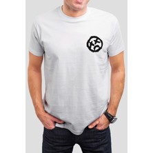 T-35 Üzgün Surat Baskılı Beyaz Unisex Tişört C411