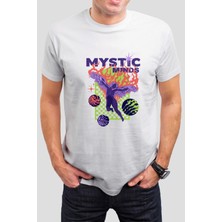 T-35 Mistik Melek Baskılı Beyaz Unisex Tişört C414