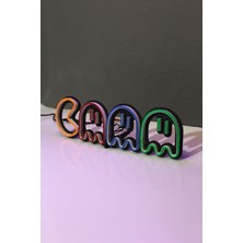 İstasyon Neon Grafik Pac Man Neon LED / Pac-Man Gece Lambası / Pacman Dekoratif Lamba / Işıklı Oyun Karakteri / Gamer Ambians Işığı
