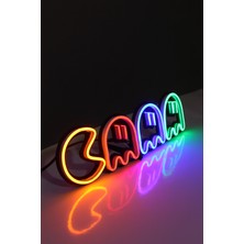 İstasyon Neon Grafik Pac Man Neon LED / Pac-Man Gece Lambası / Pacman Dekoratif Lamba / Işıklı Oyun Karakteri / Gamer Ambians Işığı