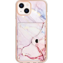 BDT Boutique Iphone 15 Kart Yuvaları Ince Cüzdan Yumuşak Tpu Tampon Mermer (Yurt Dışından)