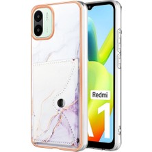 BDT Boutique Xiaomi Redmi A1 Mermer Ince Cüzdan Yumuşak Tpu Tampon Kart Yuvaları (Yurt Dışından)