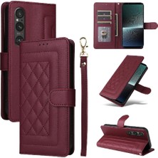 BDT Boutique Sony Xperia 1 V Için Flip Case Deri Kılıf Kapak Çevirin Cüzdan Basit (Yurt Dışından)