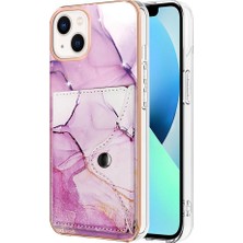 BDT Boutique Iphone 15 Kart Yuvaları Ince Cüzdan Yumuşak Tpu Tampon Mermer (Yurt Dışından)