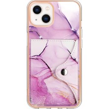 BDT Boutique Iphone 15 Kart Yuvaları Ince Cüzdan Yumuşak Tpu Tampon Mermer (Yurt Dışından)