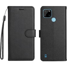 BDT Boutique Kart Yuvası Klasik Kılıf ile Realme C21Y Yüksek Kaliteli Deri Için Flip Case (Yurt Dışından)