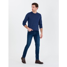 Cacharel Erkek İndigo Slim Fit Bisiklet Yaka Triko Kazak 50260321-VR028