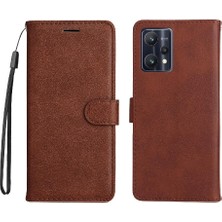 BDT Boutique Realme 9 Pro Klasik Düz Renk Için Flip Case ile Yüksek Kaliteli Deri (Yurt Dışından)