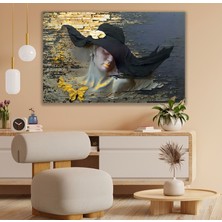 Emya Home Şapkalı Kadın Kanvas Tablo