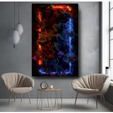 Emya Home Neon Flower Kanvas Tablo