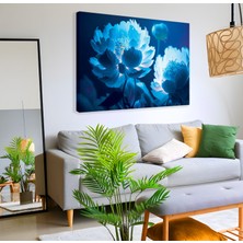 Emya Home 3D Mavi Çiçekler Kanvas Tablo