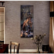 Emya Home Saatli Kahverengi At Cam Tablo