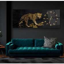 Emya Home Saatli Leopar Cam Tablo