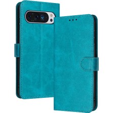 Toka Saf Renk Pu Deri ile Google Piksel 9 Pro Için Flip Case (Yurt Dışından)