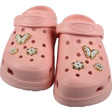 Sia Çanta Taşlı Süslü Kelebekli Hafif Rahat Sandalet Crocs Terlik