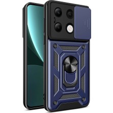 Case 4u Xiaomi Redmi Note 13 4g Kılıf Magnetik Standlı Kamera Korumalı Sürgülü Vega Kapak Lacivert