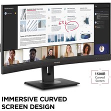 Viewsonic VG3456C 34" Uwqhd Ergonomik 100W USB C ve RJ45'LI 21:9 Curved Docking Profesyonel Monitor