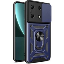 Case 4u Infinix Note 30 4g Kılıf Magnetik Standlı Kamera Korumalı Sürgülü Vega Kapak Lacivert