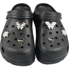 Sia Çanta Taşlı Süslü Kelebekli Hafif Rahat Sandalet Crocs Terlik