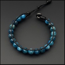Seven Art Jewelry Doğal Taş Bileklik, Apatit Taşı Bileklik, Mavi Bileklik, Hediye Bileklik