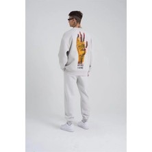 Ben Özgürüm 0 Yaka On Arka Impossıble Is Nothıng Baskı Oversize Erkek Sweatshırt