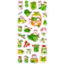 Limmy Sticker Kabartmalı Stiker Defter Planlayıcı Etiket (LDE003)-19X9CM - Tavşan ve Limon