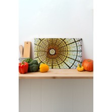 Rosyvien Geometrik Desen Cam Kesme Tahtası, Silikon Ayaklı, Sunum Kesim Doğrama Tablası, Temperli ve Rodajlı