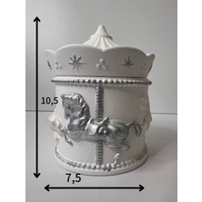 Love Candle Dekor Atlı Karınca Dekoratifmum, Carousel Mum, Gümüş Atlı Karınca Mum