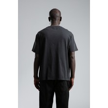 Catch Unisex Oversize Yıkamalı Siyah T-Shirt 24CY-041