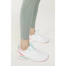 Beyaz Turkuaz Pembe Detay Günlük Sneaker Spor Ayakkabı
