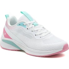 Beyaz Turkuaz Pembe Detay Günlük Sneaker Spor Ayakkabı