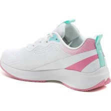 Beyaz Turkuaz Pembe Detay Günlük Sneaker Spor Ayakkabı