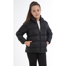 First Stops Kız Çocuk  Içi Polarlı Kürklü Kapüşonlu Su Geçirmez Rüzgara Dayanıklı Cepli Şişme Kışlık Mont