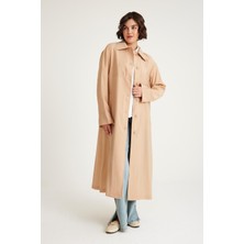 Olcay Düşük Kol Astarsız Hafif Büyük Beden Kap KAMEL 6605