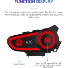 Vothoon A30 Motosiklet Kask Kulaklık Intercom Işıklı 2 Eşleşme Özellikli