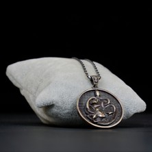 Emren Jewelry 925 Ayar Gümüş Madalyon Medusa Erkek Kolye