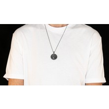 Emren Jewelry 925 Ayar Gümüş Madalyon Medusa Erkek Kolye