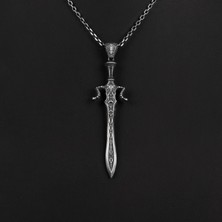 Emren Jewelry 925 Ayar Gümüş Savaş Kılıcı Erkek Kolye