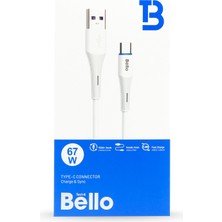 Bello BA-01 Type-C USB Hızlı Şarj Data Kablosu 67W 1.2m