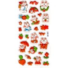 Limmy Sticker Kabartmalı Stiker Defter Planlayıcı Etiket (LDE037)-19X9CM - Kırmızı Tavşan