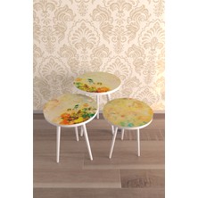 Hediyeler Kapında Oil Pinting Style Desenlİ  Zigon Sehpa