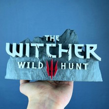 The Witcher 3: Wild Hunt Gri Beyaz Logo Figür - Şık Koleksiyon Parçası