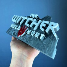 The Witcher 3: Wild Hunt Gri Beyaz Logo Figür - Şık Koleksiyon Parçası