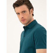 Cacharel Erkek Zümrüt Slim Fit Polo Yaka Merserize T-shirt 50284769-VR055