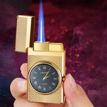 İşte Bu Saatli Pürmüz Rüzgar Geçirmez Gazlı Metal Çakmak (Gold,gri,siyah Renk Mevcut)